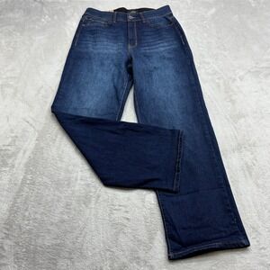Curve Appeal Straight Jean Women 8/29 Blue Hi Rise Stretch Casual Everyday Denim